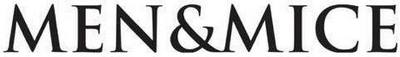 Schwarzer Text auf weißem Hintergrund: MEN & MICE in Großbuchstaben und Serifenschrift.