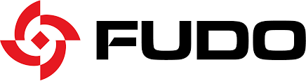 Das Fudo-Logo zeigt links ein kreisförmiges, rot-weißes geometrisches Symbol, gefolgt vom Wort „FUDO“ in fetten, schwarzen Großbuchstaben auf weißem Hintergrund.